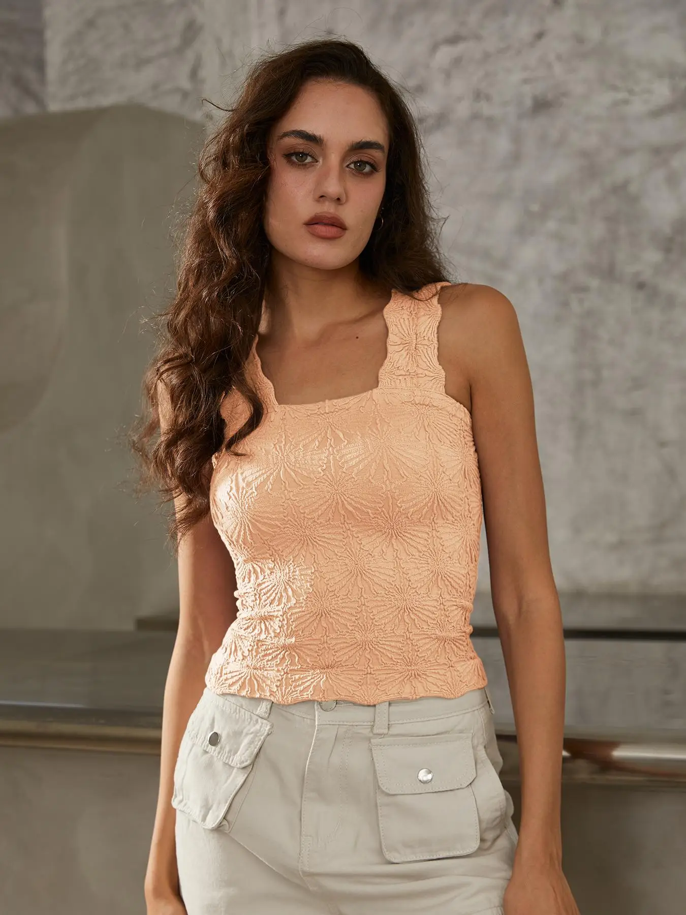 Women's Plain Jacquard Seamless Sports Tank Top, Casual Solid Sleeveless Sports Top for Summer, Ladies Sportswear for Indoor Outdoor Wear