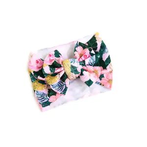 Luana HEADWRAP for Babies - Soft Bullet Fabric & Poly Spandex Blend - Pre-Tied Bow - Fits 6 Months & Up - Perfect Baby Accessory