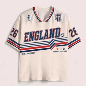 [MADE IN US] England Soccer Jersey, Retro Three Lions Shirt, Custom Name Number Jersey, English Football Fan Gift, Match Day Tee