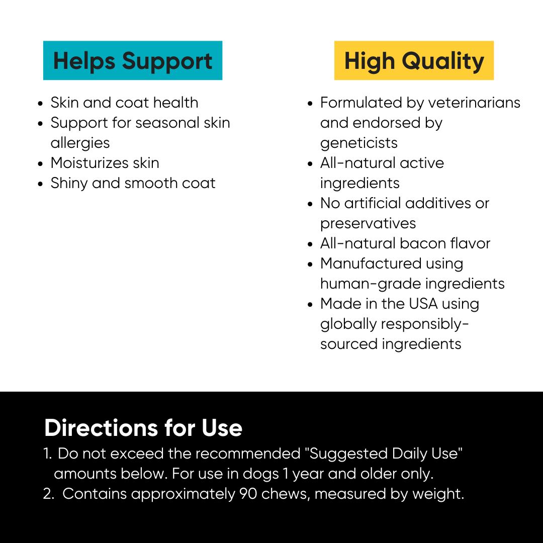 Embark Allergy - Relief for Itchy Skin, Healthy Fur & Coat Care for Dogs - Vet-Backed, Omega & Turmeric Soft Chews