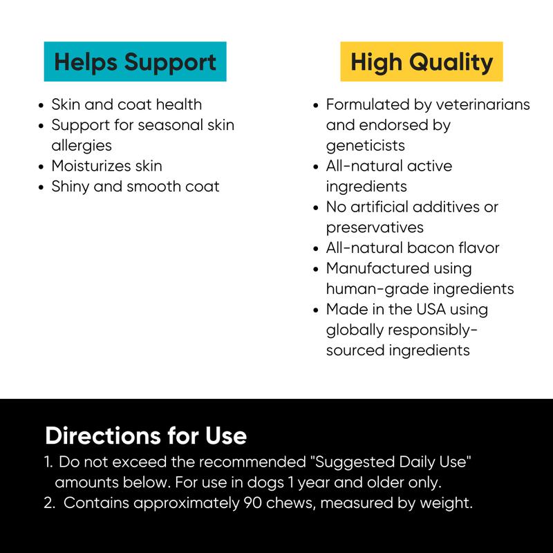 Embark Allergy - Relief for Itchy Skin, Healthy Fur & Coat Care for Dogs - Vet-Backed, Omega & Turmeric Soft Chews