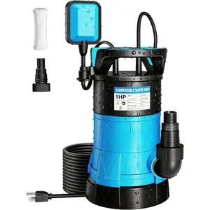 Submersible Sump Pump, 1HP 5300GPH High Flow Dirty Clean Water Transfer Pump with Automatic Float , 26FT Long Cord for Pond, Swimming Pool, Flooded Cellar, Aquarium and Irrigation