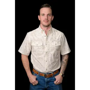 The Carson in Beige Short Sleeve Pearl Snap The Carson in Beige Short Sleeve Pearl Snap
