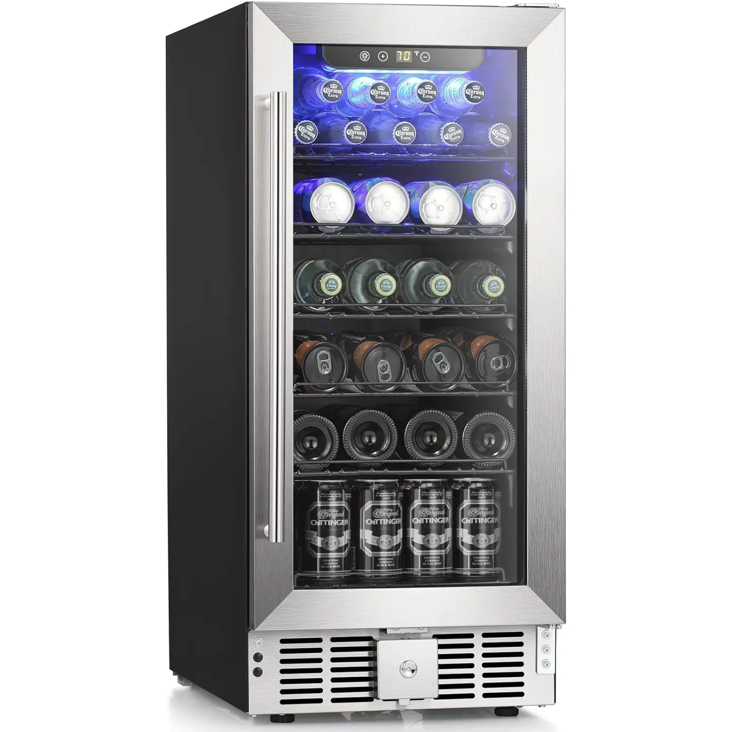 Antarctic Star Wine Cooler/Beverage Refrigerator 2.9 Cu.Ft Transparent Glass Door Home And Bar
