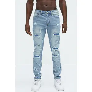 Through It Ripped Skinny Jeans - Vintage Blue Wash