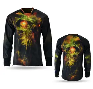 Galaxy High Quality Paintball Long Sleeve Padded Lightweight Jersey Green/Black - 1002