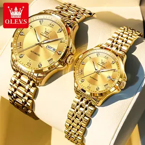 OLEVS brand mechanical watch 2025 flagship new couple watch a pair of high-grade romantic and elegant watches simple luxury luminous waterproof 6702