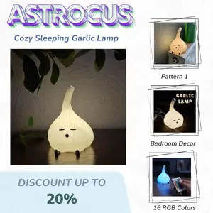 The "Sleepy Garlic" LED Lamp  Soft Glow Night Light | Aesthetic Room Decor for Better Sleep | Unique Heartfelt Gift for Girlfriend & Kids | Portable Dimmable Bedside Lamp | Aesthetic Zen Decor | Unique Thinking of You Gift for Loved Ones