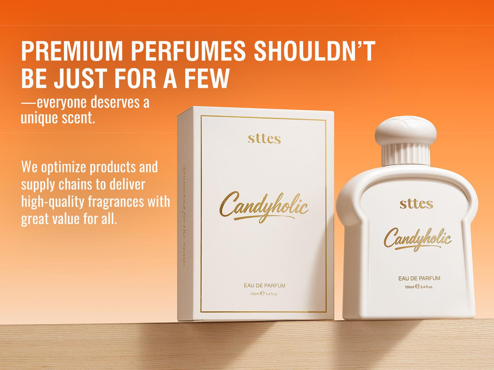 Sttes Candyholic Eau de Parfum for Women 3.4 Fl Oz / 100ml – Sweet Candy Perfume with Cotton Candy, Butterscotch & Vanilla, Candyholic Gourmand Fragrance, Long Lasting Women's Perfume Gift