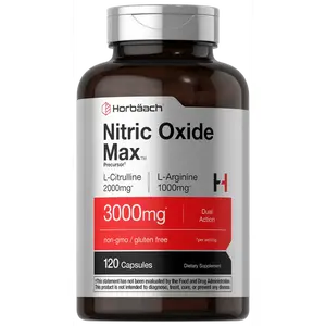 Nitric Oxide Capsules 3000mg 120 Count | L Arginine & L Citrulline | by Horbaach