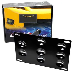 iJDMTOY No Drill Front Bumper Tow Hook License Plate Mounting Bracket Adapter Kit For Scion 2011-2013 Pre-LCI tC, 2004-2015 xB