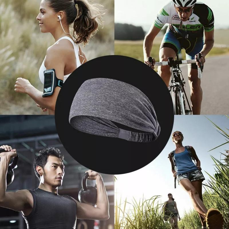 5Pcs Wide Sports Headbands for Men Women - Non-Slip Moisture Wicking Sweatbands | Running Yoga Basketball Cycling