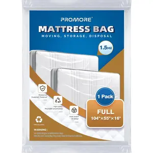 Plastic Mattress Bag for Disposal Moving or Storage Full Size 1.5Mil Waterproof Mattress Covers for Moving Supplies