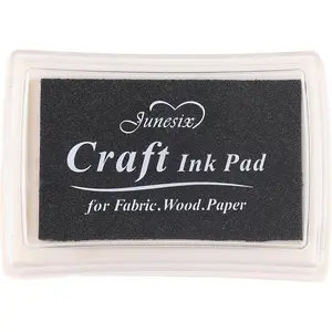 Craft Stamp Ink Pad for Paper Wood Fabric 15 Colors Available for Rubber Stamps (Black)