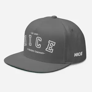 TEAM NICE A-Frame Snapback - Grey/White Lettering