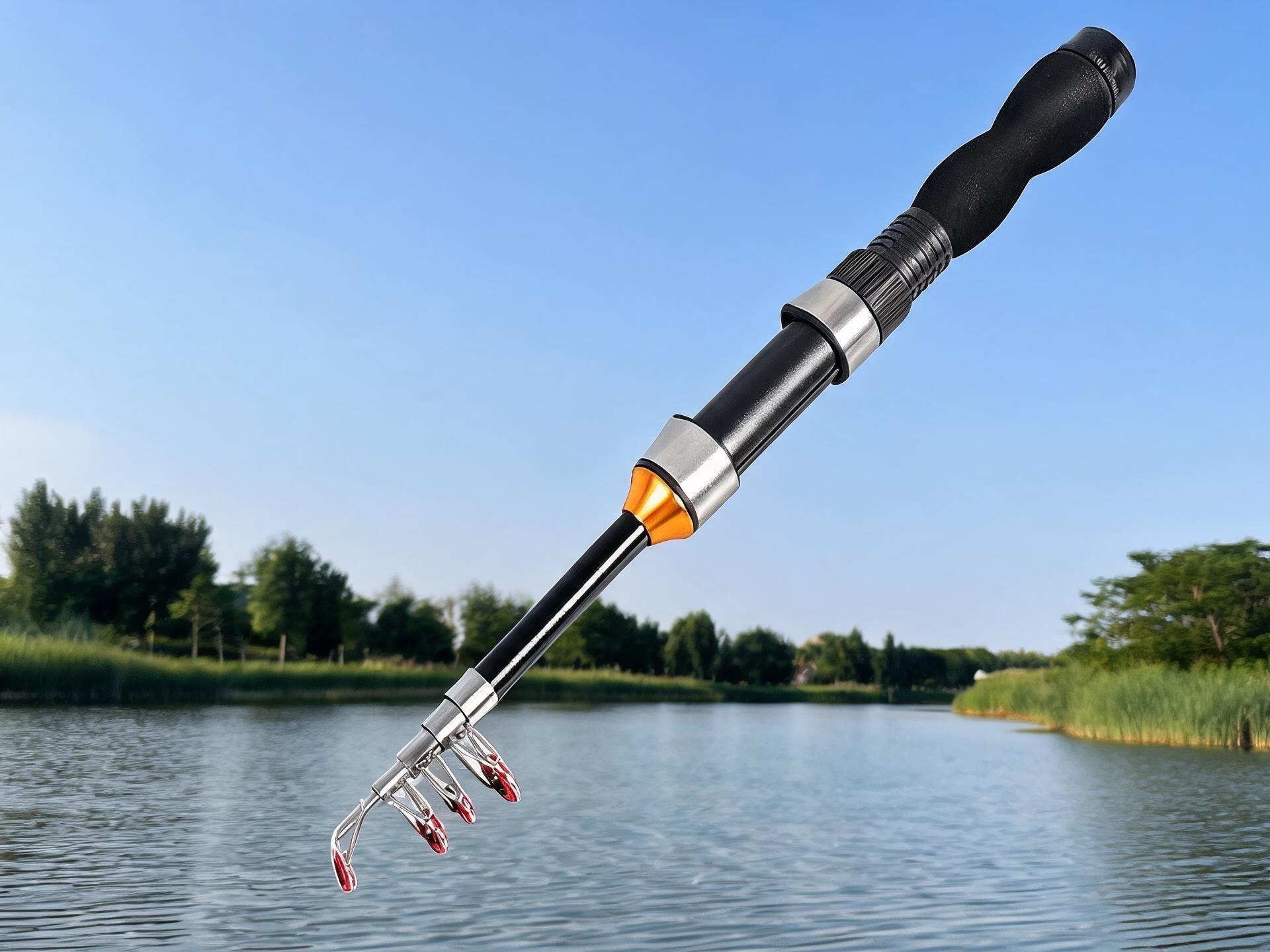 fish fishing rod,Telescopic Collapsible Fishing Rod, lightweight and compact in design. Suitable for both saltwater and freshwater fishing for versatile outdoor use.