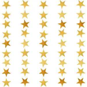 65 Feet Glitter Double Sided Star Paper Garland Bunting Banner Twinkle Backdrop Decoration for Wedding Birthday Festival New Year Party