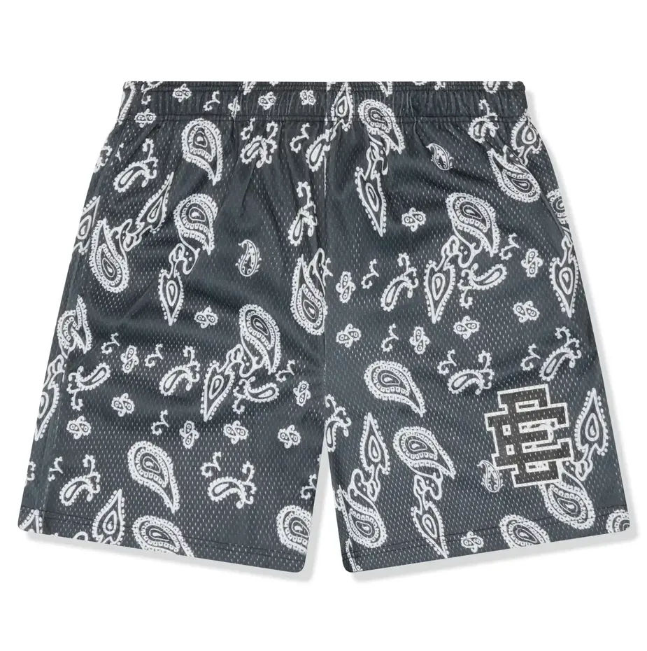 Basic Paisley Mesh Shorts, Classic Printed Basketball Shorts, Men's Athletic Gym & Summer Beach Shorts
