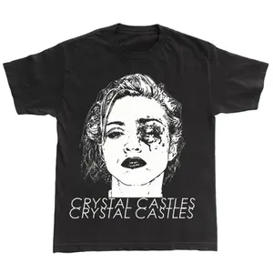 Crystal Castles T-Shirt Electronic Band Graphic Tee HY1016