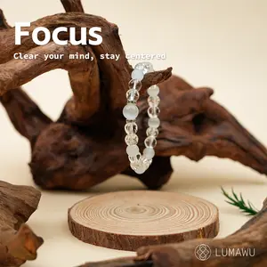 New Chinese Five Elements Metal Series • Light Blue Translucent Bracelet (8mm) Minimalist Style