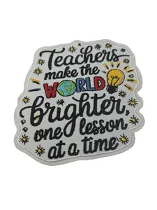 Teachers Make the World... Iron On Patch Embroidery Design Stylish Embroidery