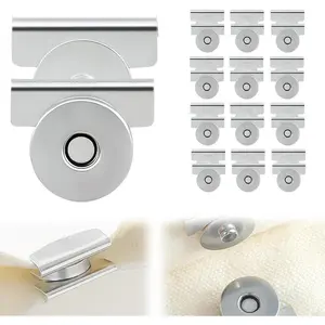 1 or 10PCS Snap Buttons Metal Seamless Magnetic Buckle Clasp for Clothing,Tote Bags and DIY Crafts,No Sewing Required Bag Clip (Silver)