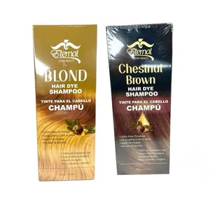Chestnut Brown & Blond Hair Dye Shampoo Set for Men & Women - 100% Gray Coverage & Long Lasting Color