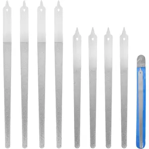 4 Pcs Diamond Deb Nail File Metal Nail File, Stainless Steel Buffers with Sharp Pointed Tip for Natural Nails Double-Sided Manicure Pedicure Toenail Tools for Salon and Home