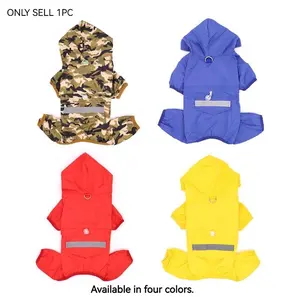 Waterproof Dog Raincoat with Hood, Lightweight Dual-Layer Pet Rain Poncho with Leash Access, Easy On/Off Windproof Puppy Rain Jacket Slicker for Small Dogs, Corgi, Teddy