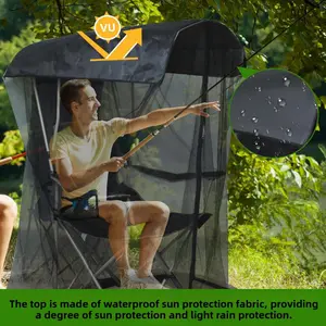 Easy Install Outdoor Chair Mosquito Net Canopy - Lightweight Sun Protection Shade, Mosquito Barrier for Garden Patio Fishing Travel, Swing Rocking Chair Accessory
