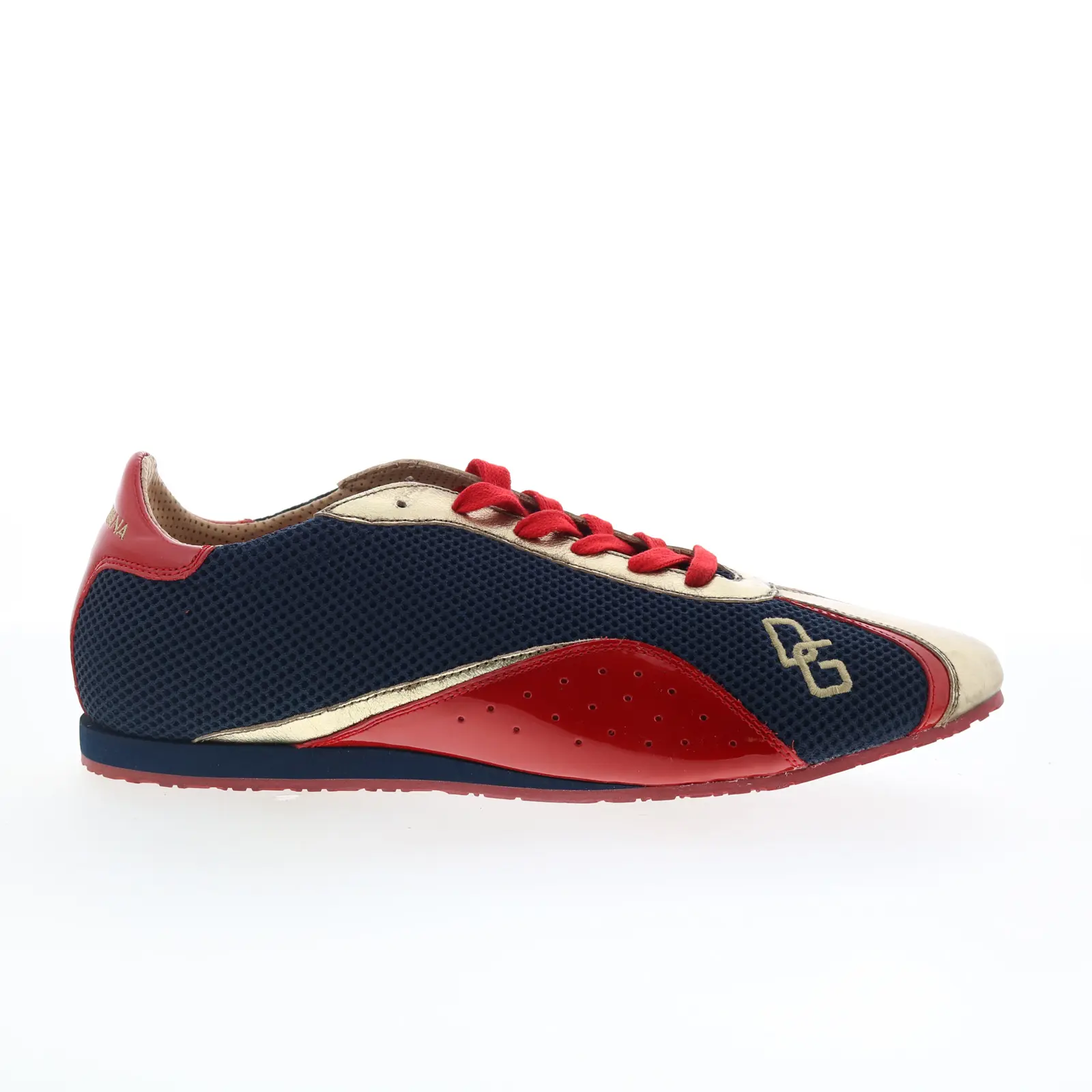 Dolce & Gabbana Argento CA00088 Mens Blue Leather Lifestyle Sneakers Shoes