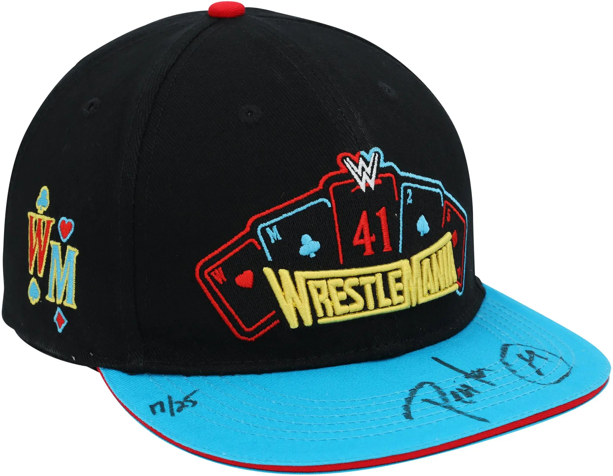 Penta WWE Autographed WrestleMania 41 Blue Brim Snapback Cap - Limited Edition of 25 - Fanatics Authentic Certified