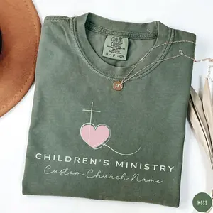 Personalized Children's Ministry Shirt, Custom Christian Tee, Minimalist Womens Ministry Shirt, Church Staff T-Shirt, Youth Worship Tee