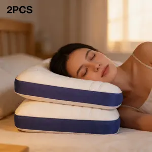 Ergonomic 4-Generation Cervical Support Pillow for Neck Relief & Sleep Aid - Soft Machine-Washable Anti-Sagging Pillow with Zipper Closure, All-Season Use, Bedding Accessory, Quilted Design, Stylish Quilted Texture, Polyester Fill