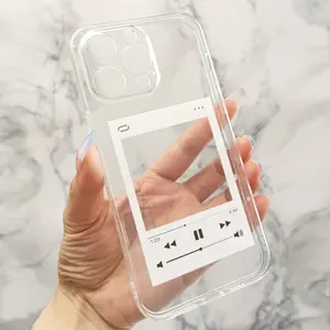 1pc Polaroid Frame Pattern Transparent Mobile Phone Case Protective Shell Suitable for iPhone16 15 14 13 12 11 Pro Max X XS XR XSMax 7 8 Plus - New Fashionable and Trendy, Holiday Gift, Cleverly Beautiful Design