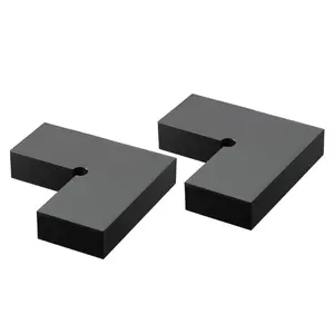 VEVOR 2 Pack Corner Connectors for Handrail, Extension Stair Railing Accessories, POM Hand Rail Connector Fittings for Rectangular Cable Railing, Deck Cable Rail System Outdoor, Matte Black, HT-05