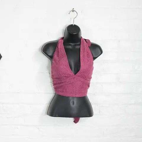 Women's Handmade Cotton Lace Reversible Bralette - Adjustable Tie Strap, One Size, Retro, Casual, Glam, Fashion Bohemian Cropped Summer Celestial Halter Top