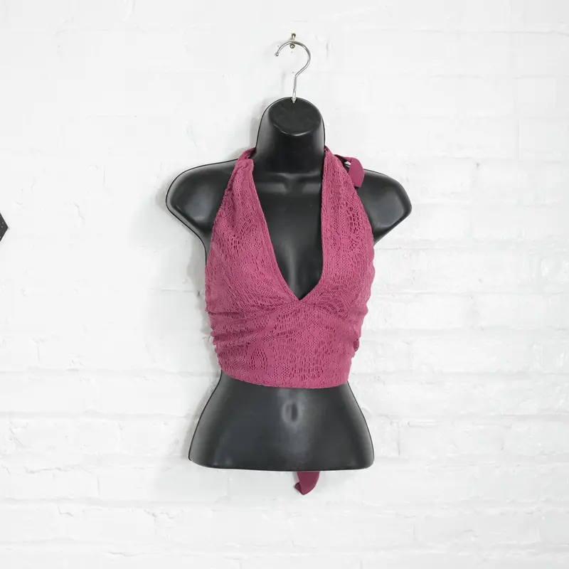 Women's Handmade Cotton Lace Reversible Bralette - Adjustable Tie Strap, One Size, Retro, Casual, Glam, Fashion Bohemian Cropped Summer Celestial Halter Top