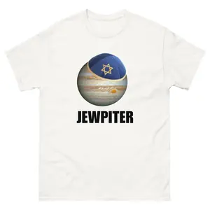 Jewpiter TShirt, Funny Space Parody Planet Graphic Design, Soft Cotton Fabric, Unisex Fit For Science Lovers, Gift For Humor Fans