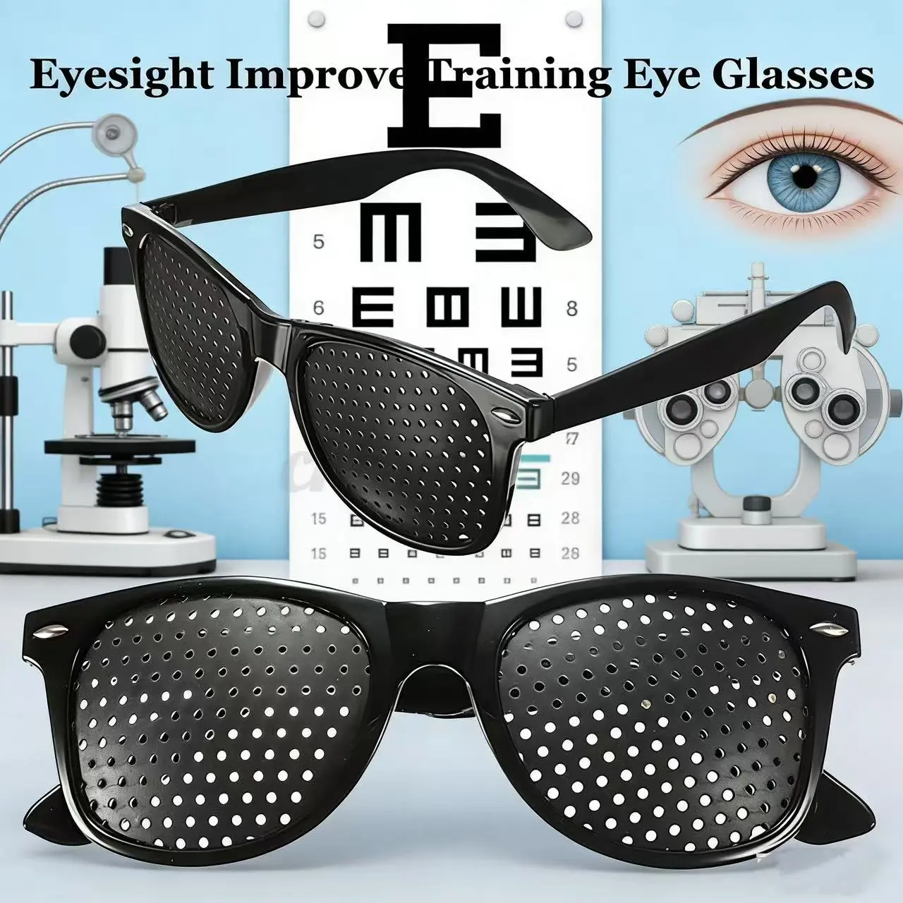 Jxmmat Pinhole Eyeglasses - Anti-Eyestrain Eyewear, Rectangle Frame for Myopia/Astigmatism Vision Support, Lightweight Unisex Polyester Fiber Plastic Frame, Refill Pouch (Contact Us for Details)