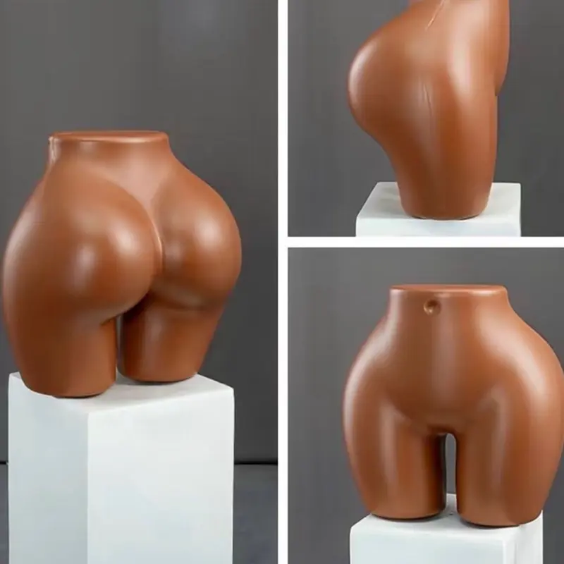 Brazilian Curvy Hip BBL Mannequin, Half Body African American Female with Big Butt, Curvy Hips for Fashion Mannequin Display.