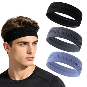 Mesh Sports Headbands（3pcs）, Breathable Sweat-Wicking Fitness Bands, Unisex for Soccer, Basketball, Cycling, Yoga, Running, Lightweight Accessories, Elastic Headbands