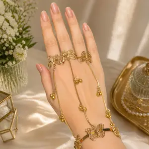 Female Luxe Butterfly Hathphool Bracelet, Fashionable Bracelet, Stylish Jewelry Accessory