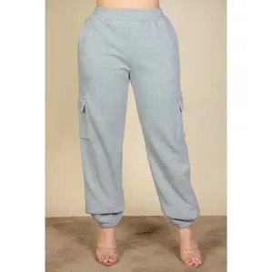 Plus Size Side Pocket Drawstring Waist Sweatpants