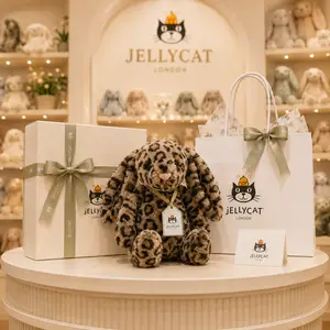 Jellycat Leopard Bunny Plush Toy, Soft Bashful Bunny Stuffed Animal, Cute Spotted Rabbit Doll Gift for Girls Kids Birthday