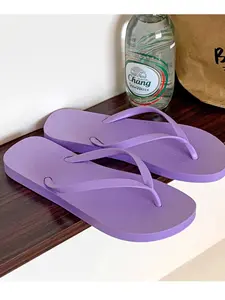 Women's Minimalist Plain Flip Flops, Casual Comfortable Soft All-match Flip Flops, Summer Casual Comfortable Soft Round Head Flat Bottom Clip Toe Slippers