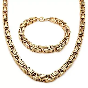 Atmospheric and Individualistic Motorcycle Chain Bracelet and Necklace Set Decorative Chain Necklace for Stylish Outfits