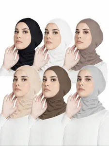 6-pc modestfashion headband brim, ultimate comfort, breathable quick drying fabric, perfect for women and girls Convenient and easy to wear Muslim headscarf cover Stretchy Hijab