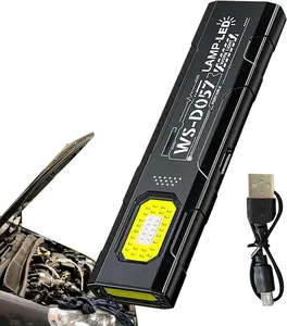 Flashlight with Magnet – 550LM USB-C Rechargeable LED Work Light | 5-Mode 800mAh Magnetic Flashlight with Clip | Portable Lamp for Auto Repair Car Shop Detailing Camping Night Work