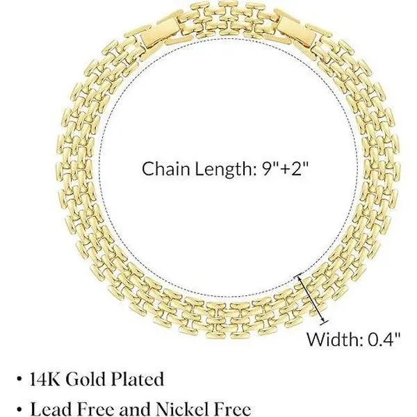 Women's 14K Gold Chunky Cuban Link Ankle Bracelets - Adjustable 9" or 11" Extension Chain, Summer Beach Jewelry, Anklets for Women, Female Gift Ideas for Christmas, Mother's Day, ankle bracelet